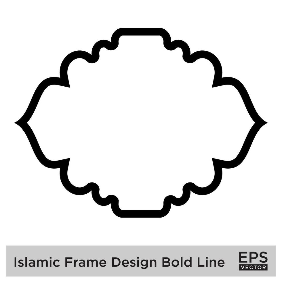 Islamic Frame Design Bold Line Black Stroke silhouettes Design pictogram symbol visual illustration vector