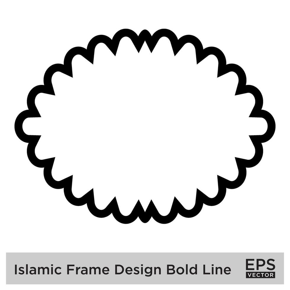 Islamic Frame Design Bold Line Black Stroke silhouettes Design pictogram symbol visual illustration vector