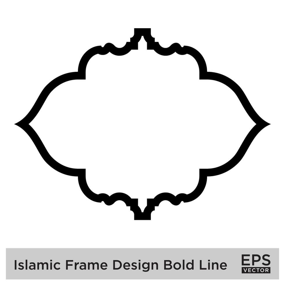 Islamic Frame Design Bold Line Black Stroke silhouettes Design pictogram symbol visual illustration vector