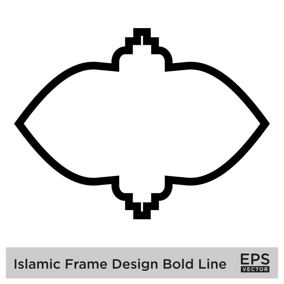 Islamic Frame Design Bold Line Black Stroke silhouettes Design pictogram symbol visual illustration vector