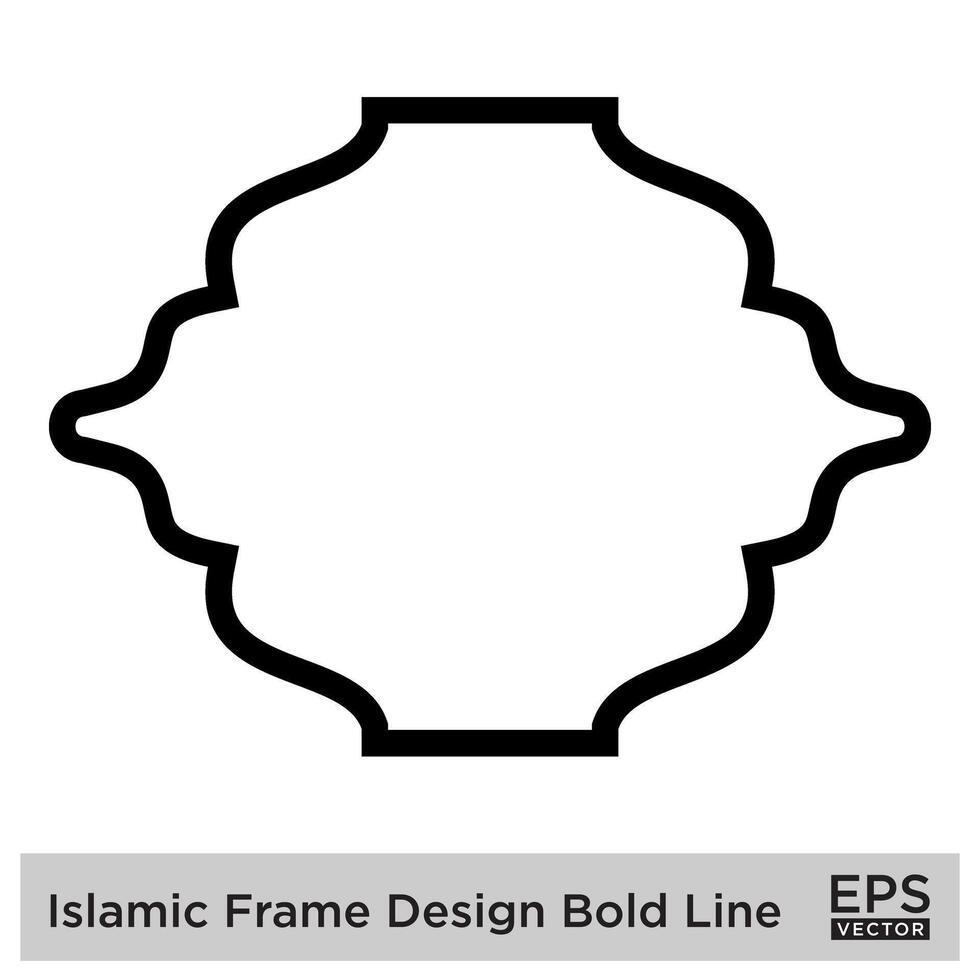 Islamic Frame Design Bold Line Black Stroke silhouettes Design pictogram symbol visual illustration vector