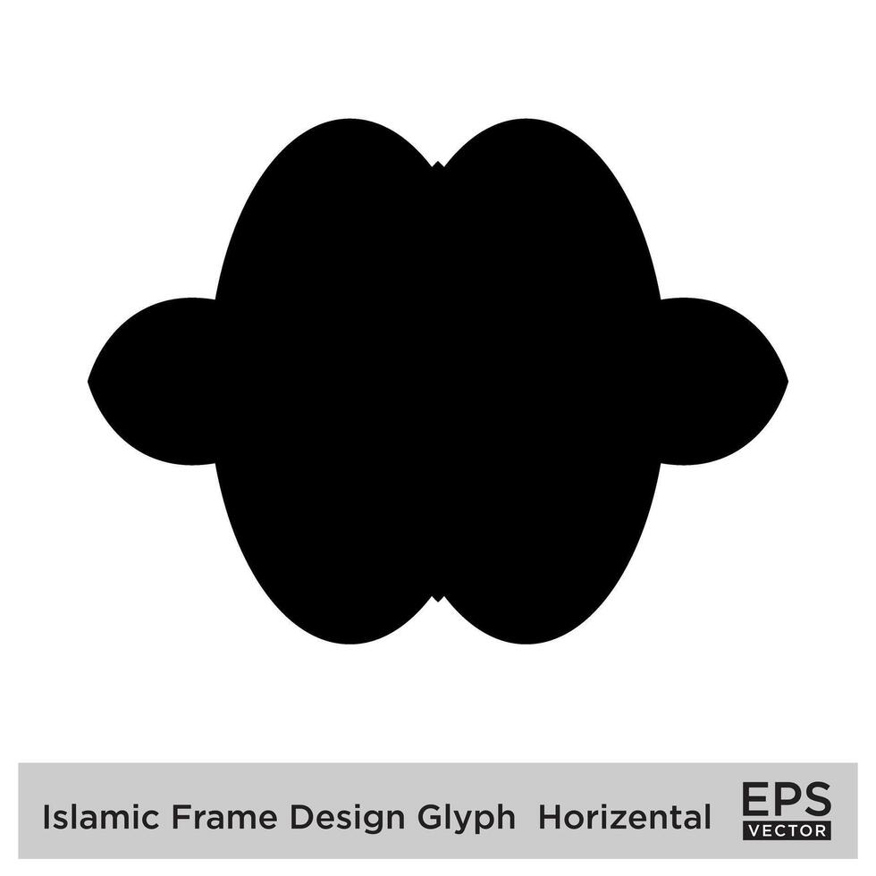 Islamic Frame Design Glyph Horizental Black Filled silhouettes Design pictogram symbol visual illustration vector