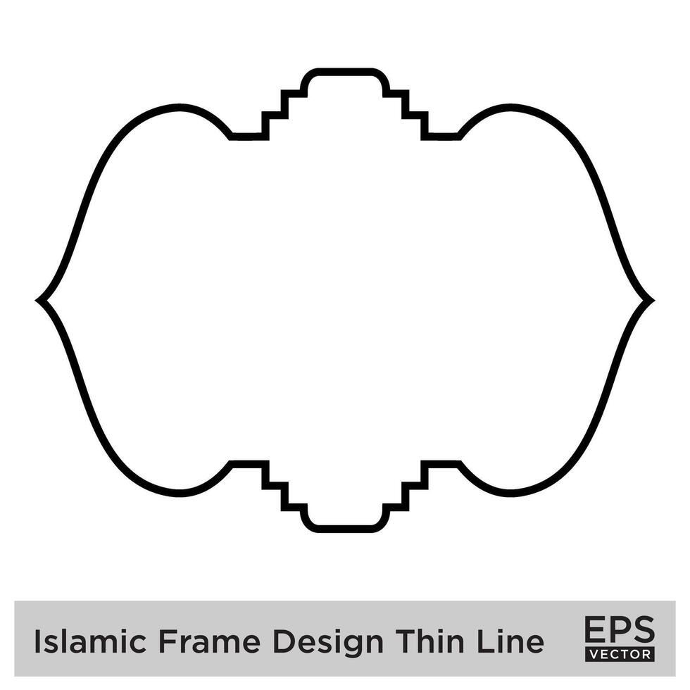 Islamic Frame Design Thin Line Black stroke silhouettes Design pictogram symbol visual illustration vector