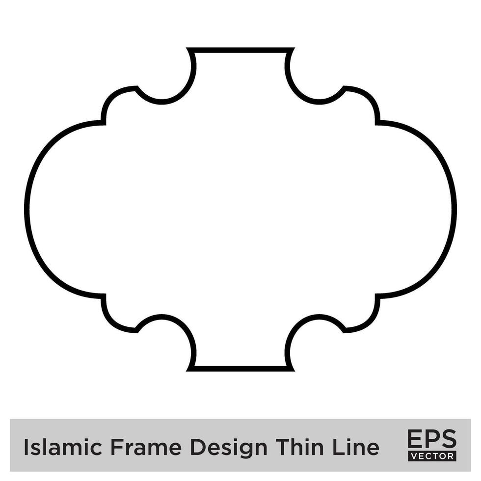 Islamic Frame Design Thin Line Black stroke silhouettes Design pictogram symbol visual illustration vector