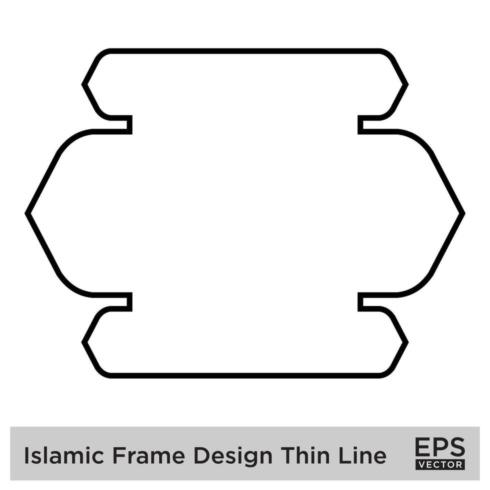 Islamic Frame Design Thin Line Black stroke silhouettes Design pictogram symbol visual illustration vector