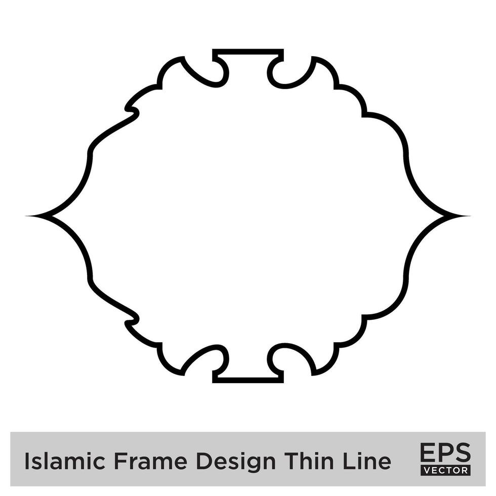 Islamic Frame Design Thin Line Black stroke silhouettes Design pictogram symbol visual illustration vector