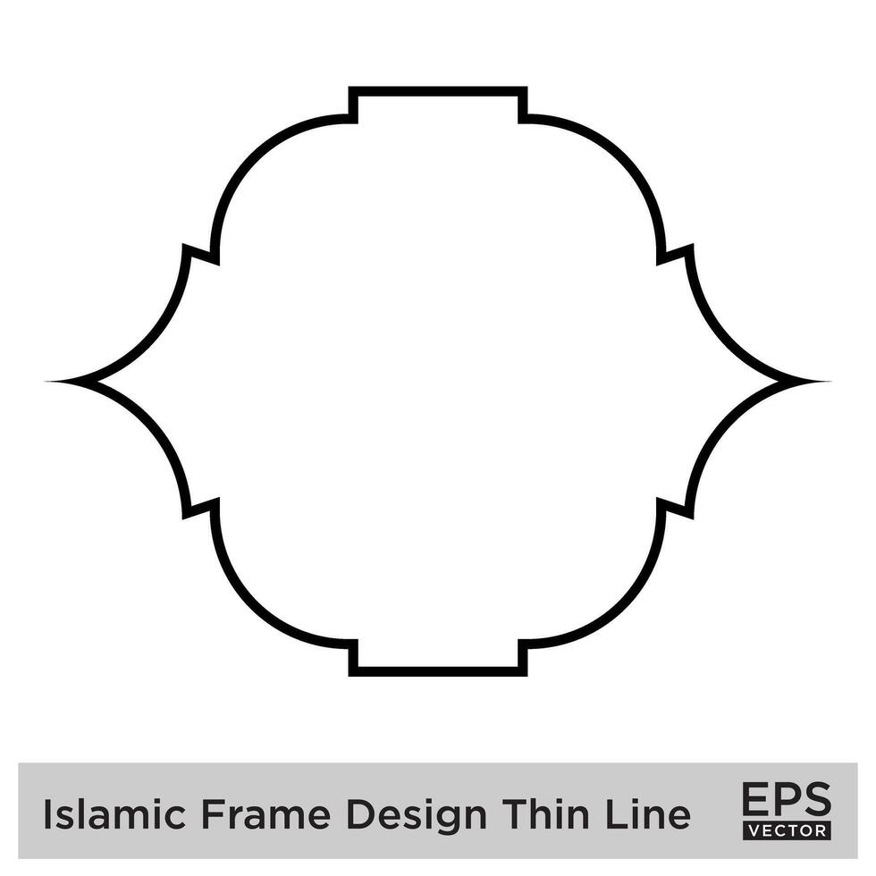 Islamic Frame Design Bold Line Black Stroke silhouettes Design pictogram symbol visual illustration vector