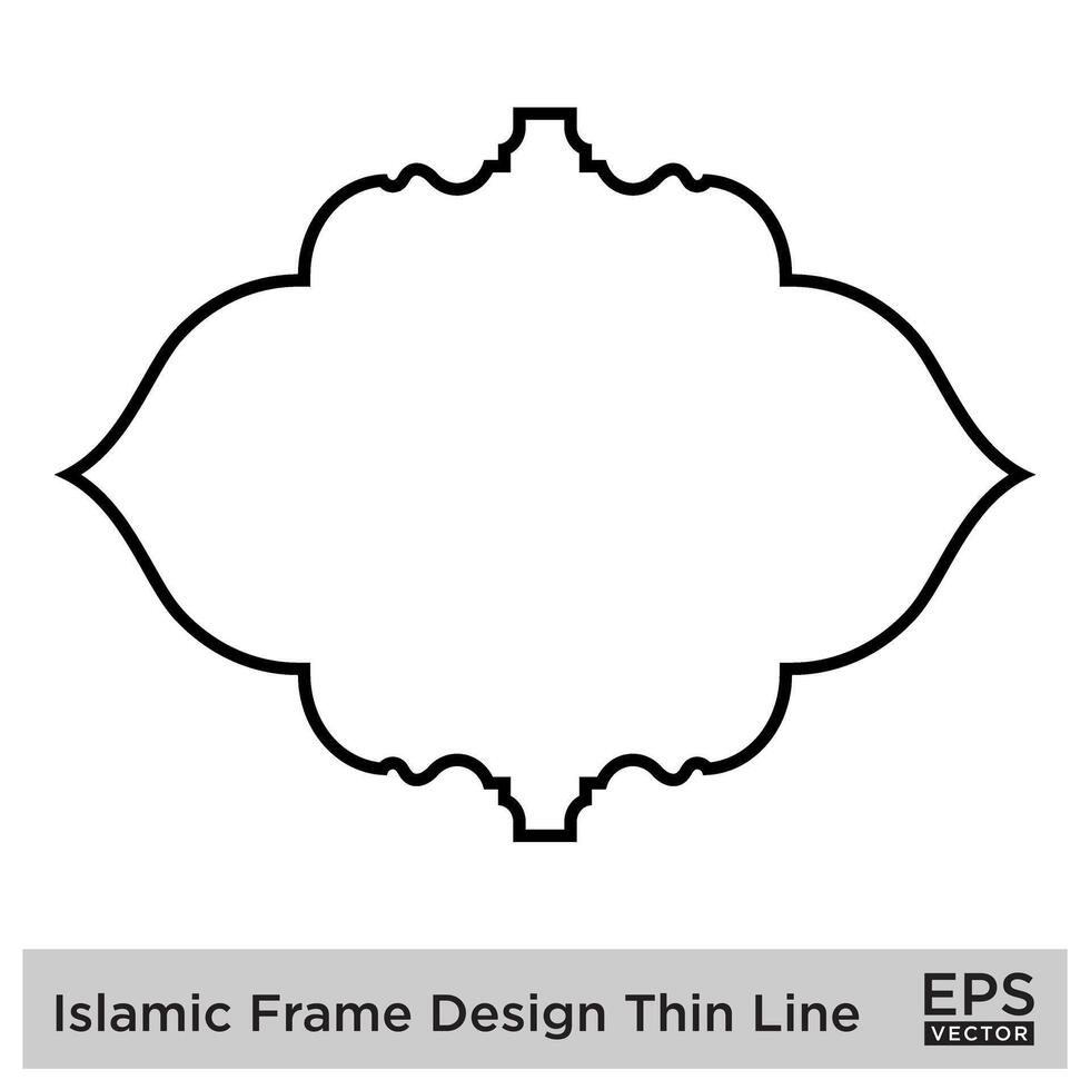 Islamic Frame Design Thin Line Black stroke silhouettes Design pictogram symbol visual illustration vector