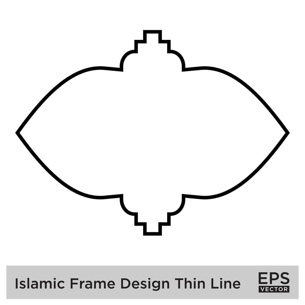 Islamic Frame Design Thin Line Black stroke silhouettes Design pictogram symbol visual illustration vector