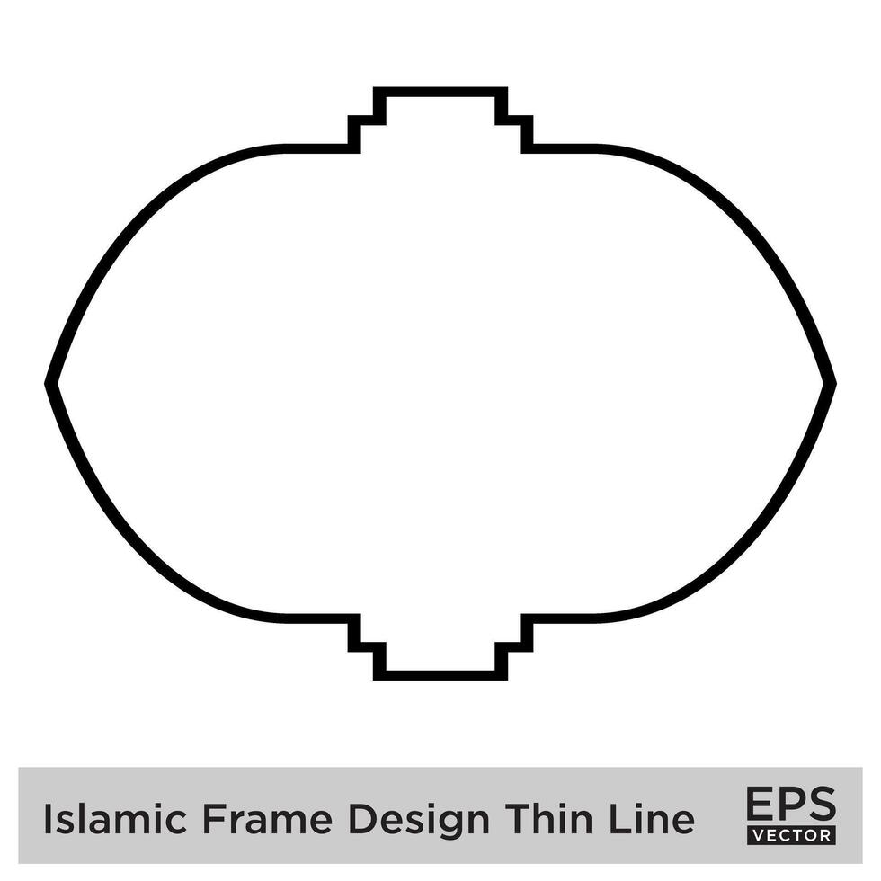 Islamic Frame Design Thin Line Black stroke silhouettes Design pictogram symbol visual illustration vector