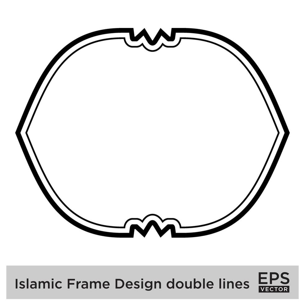 Islamic Frame Design double lines Black Stroke silhouettes Design pictogram symbol visual illustration vector