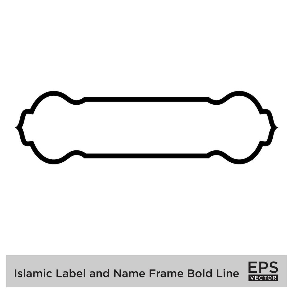 Islamic Label and Name Frame Bold Line Outline Linear Black Stroke silhouettes Design pictogram symbol visual illustration vector