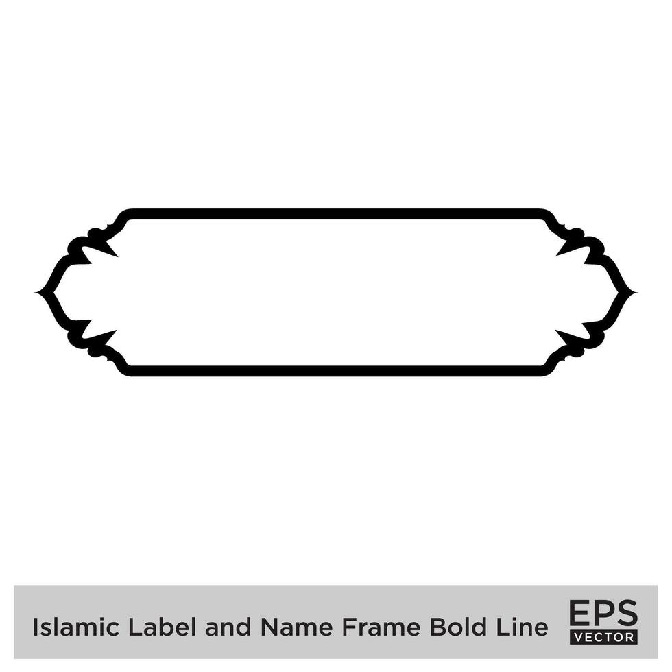 Islamic Label and Name Frame Bold Line Outline Linear Black Stroke silhouettes Design pictogram symbol visual illustration vector