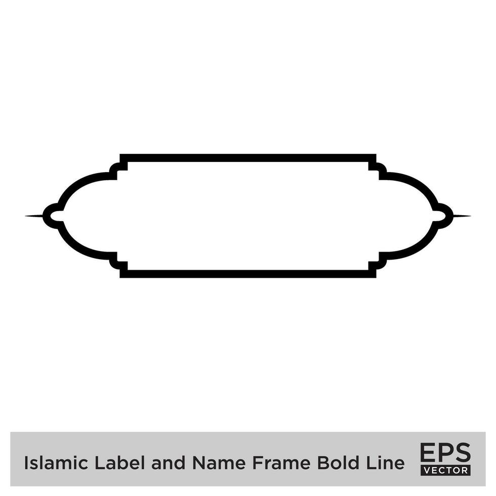 Islamic Label and Name Frame Bold Line Outline Linear Black Stroke silhouettes Design pictogram symbol visual illustration vector