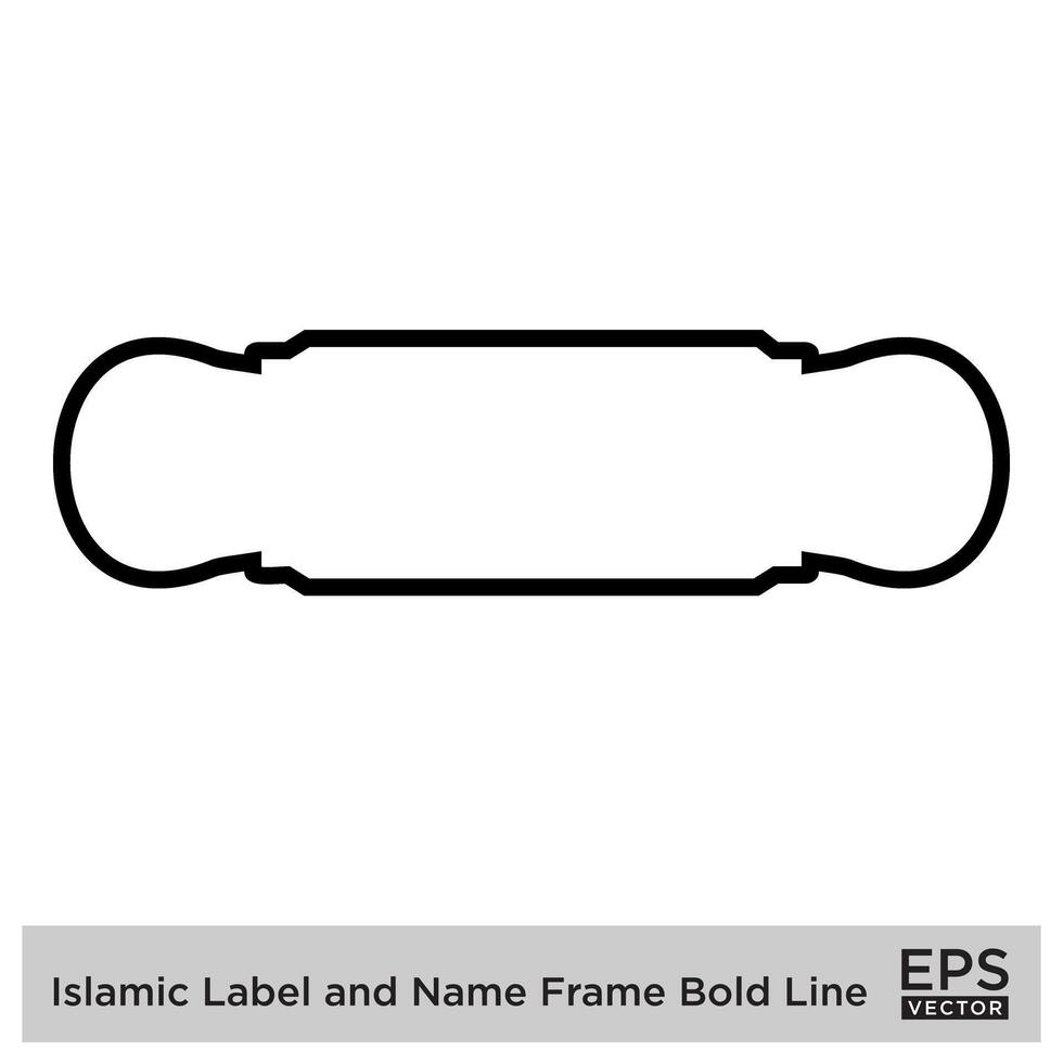 Islamic Label and Name Frame Bold Line Outline Linear Black Stroke silhouettes Design pictogram symbol visual illustration vector