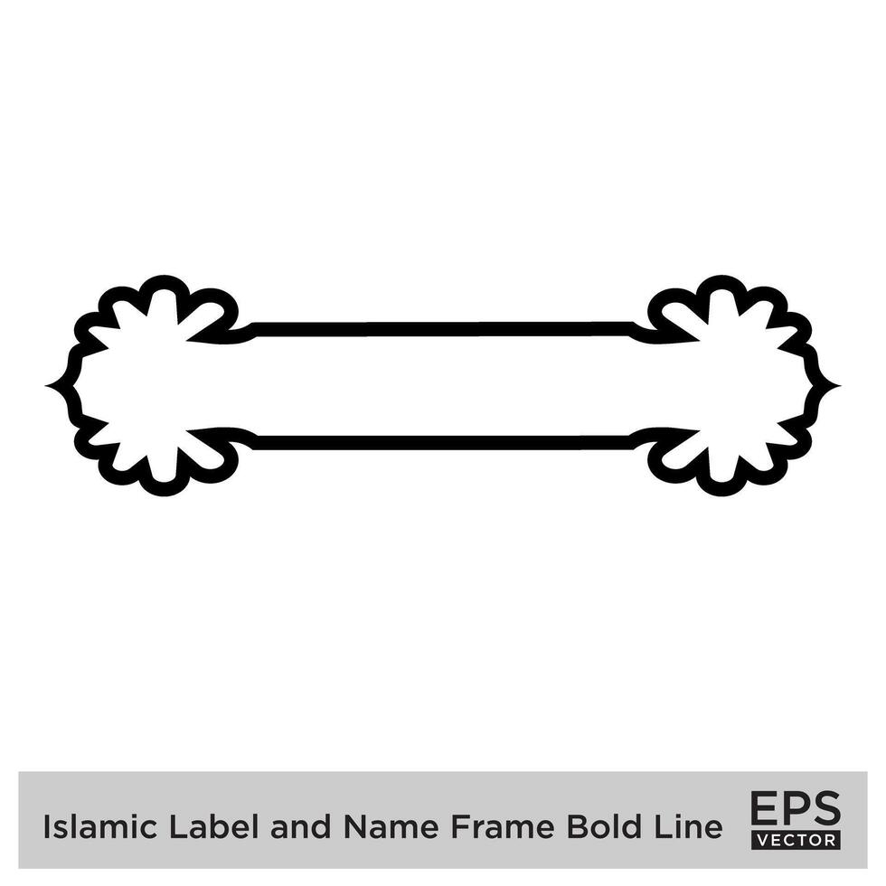 Islamic Label and Name Frame Bold Line Outline Linear Black Stroke silhouettes Design pictogram symbol visual illustration vector