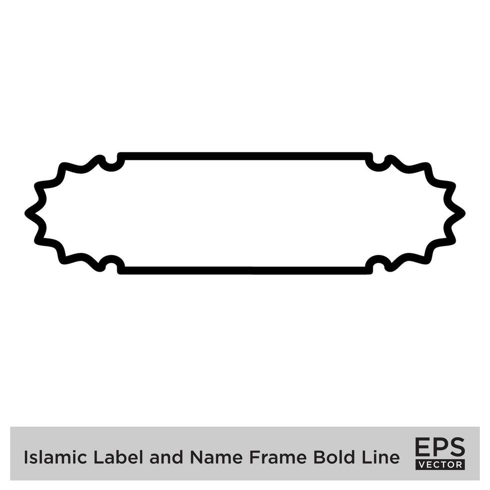 Islamic Label and Name Frame Bold Line Outline Linear Black Stroke silhouettes Design pictogram symbol visual illustration vector