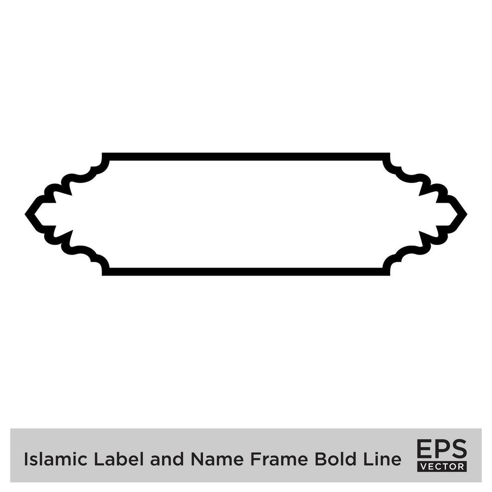 Islamic Label and Name Frame Bold Line Outline Linear Black Stroke silhouettes Design pictogram symbol visual illustration vector