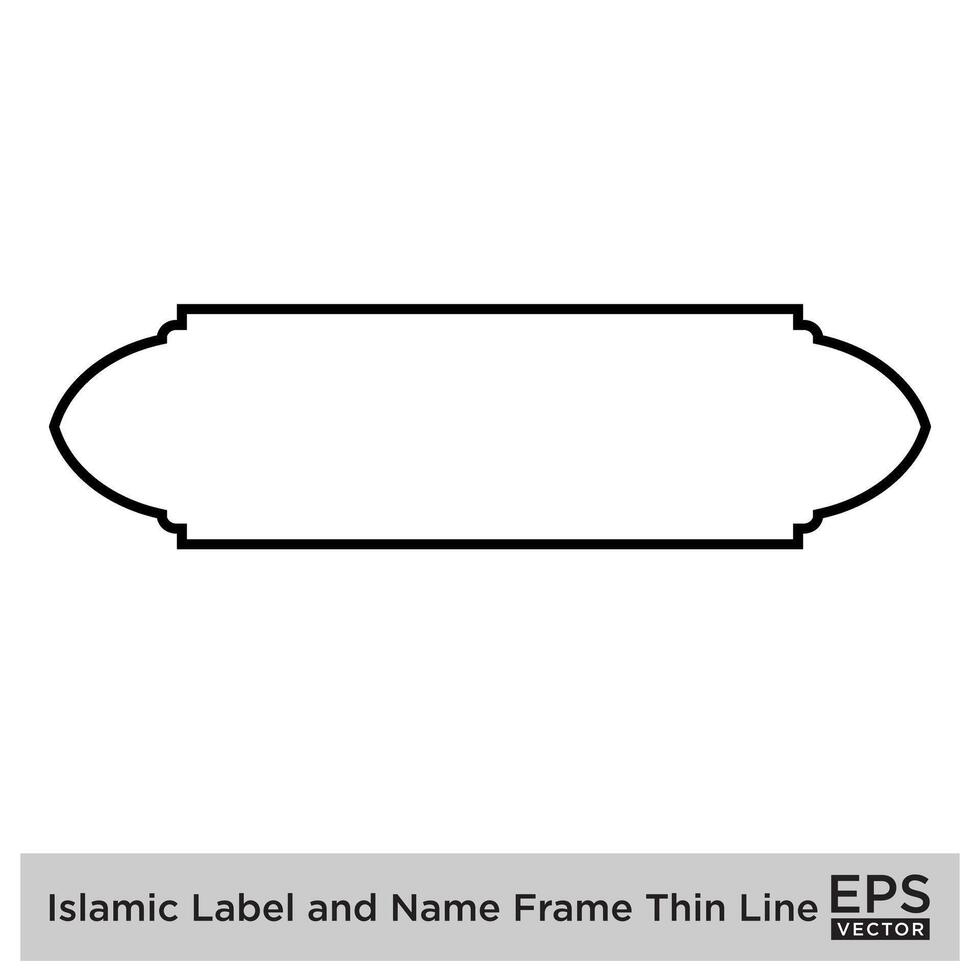 Islamic Label and Name Frame Thin Line Black stroke silhouettes Design pictogram symbol visual illustration vector