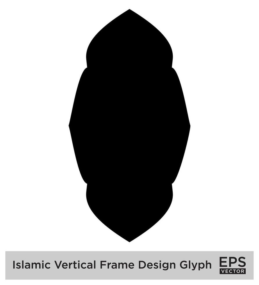 Islamic Vertical Frame Design Glyph Black Filled silhouettes Design pictogram symbol visual illustration vector