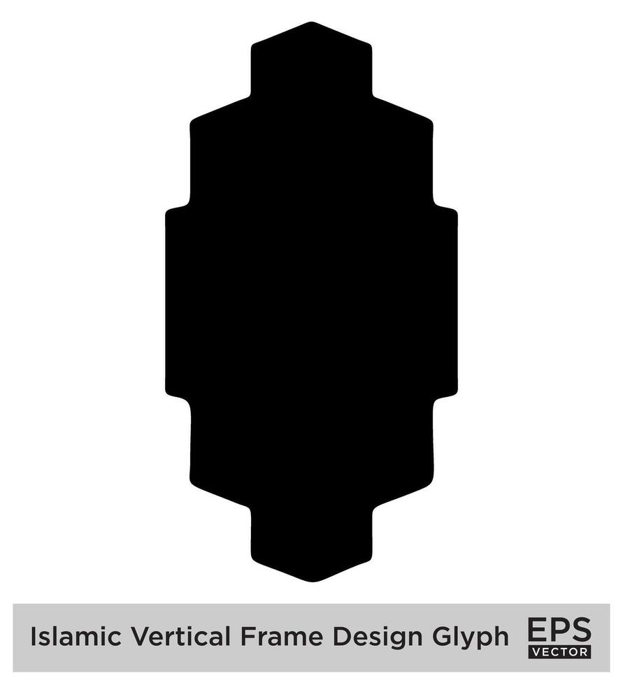 Islamic Vertical Frame Design Glyph Black Filled silhouettes Design pictogram symbol visual illustration vector