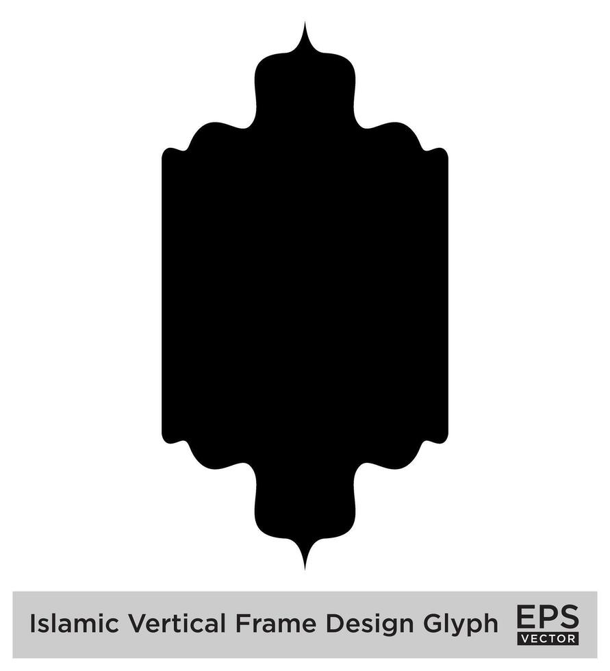 Islamic Vertical Frame Design Glyph Black Filled silhouettes Design pictogram symbol visual illustration vector