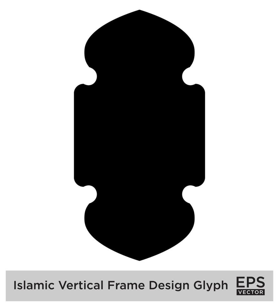 Islamic Vertical Frame Design Glyph Black Filled silhouettes Design pictogram symbol visual illustration vector