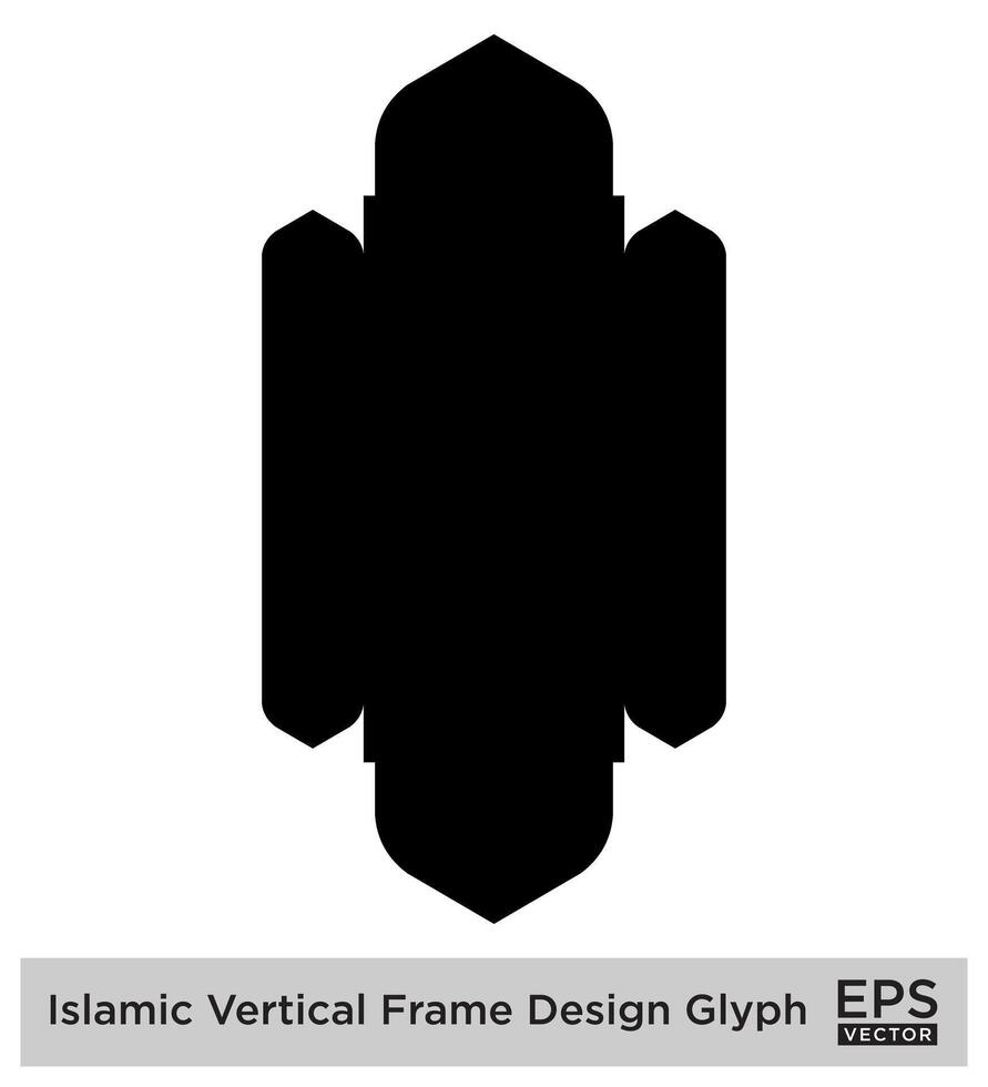 islámico vertical framislamico vertical marco diseño glifo negro lleno siluetas diseño pictograma símbolo visual ilustración diseño... vector