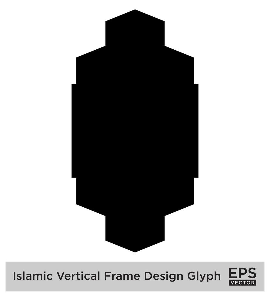 Islamic Vertical FramIslamic Vertical Frame Design Glyph Black Filled silhouettes Design pictogram symbol visual illustratione Design... vector