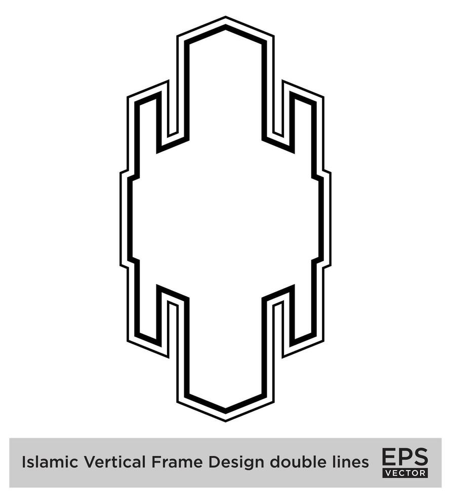 islámico vertical marco diseño doble líneas negro carrera siluetas diseño pictograma símbolo visual ilustración vector