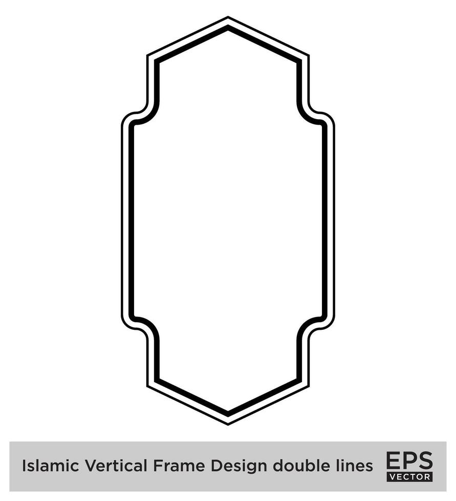 islámico vertical marco diseño doble líneas negro carrera siluetas diseño pictograma símbolo visual ilustración vector