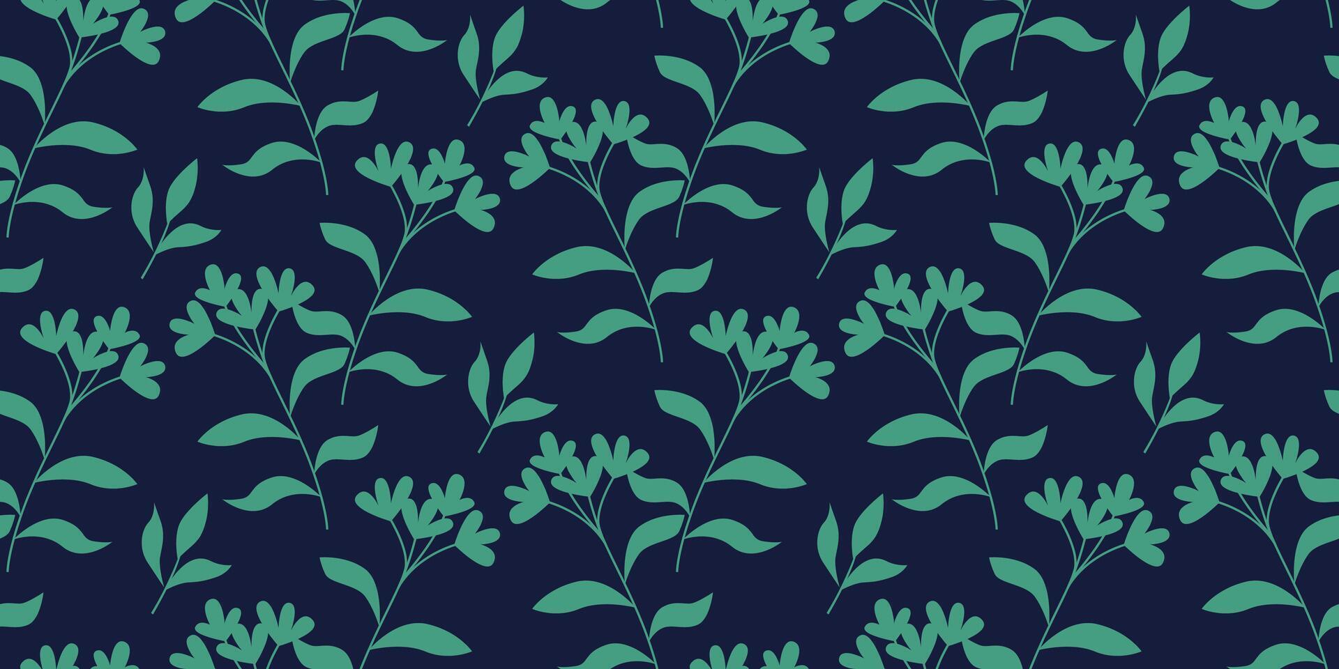 Modern seamless vector pattern with plant silhouettes in a color-block style. Can be used for backgrounds, textiles, fabrics, prints, wallpapers, covers, natural minimalist designs.