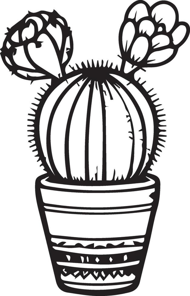 Cactus line art, cactus vector art, hand drawn cactus, cactus coloring pages for kids, cactus illustration, cactus line drawings. cactus printable coloring pages, easy cactus coloring page for kids