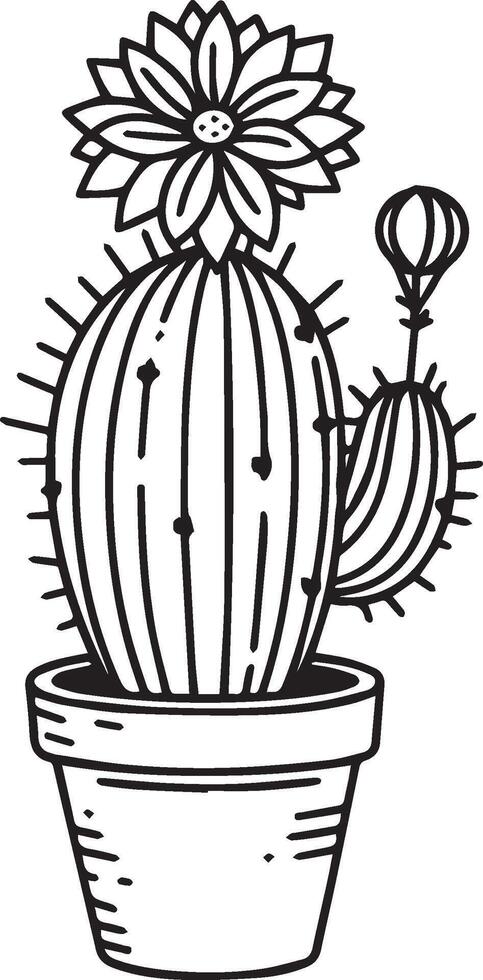 lápiz bosquejo cactus dibujo, cactus dibujo negro y blanco, sencillo cactus dibujo negro y blanco linda cactus clipart negro y blanco, cactus línea arte, cactus vector Arte