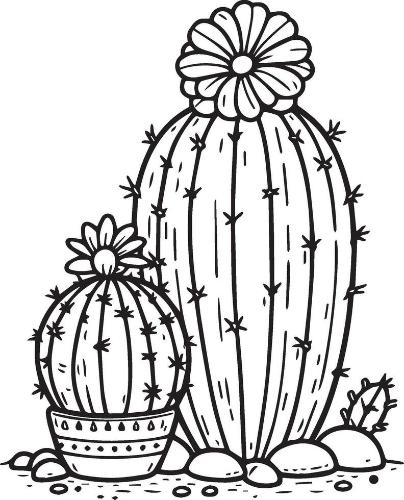 Printable succulent coloring page, desert cactus coloring page,  outline cactus coloring page, realistic cactus coloring page, pencil cactus drawing, pencil sketch cactus drawing vector