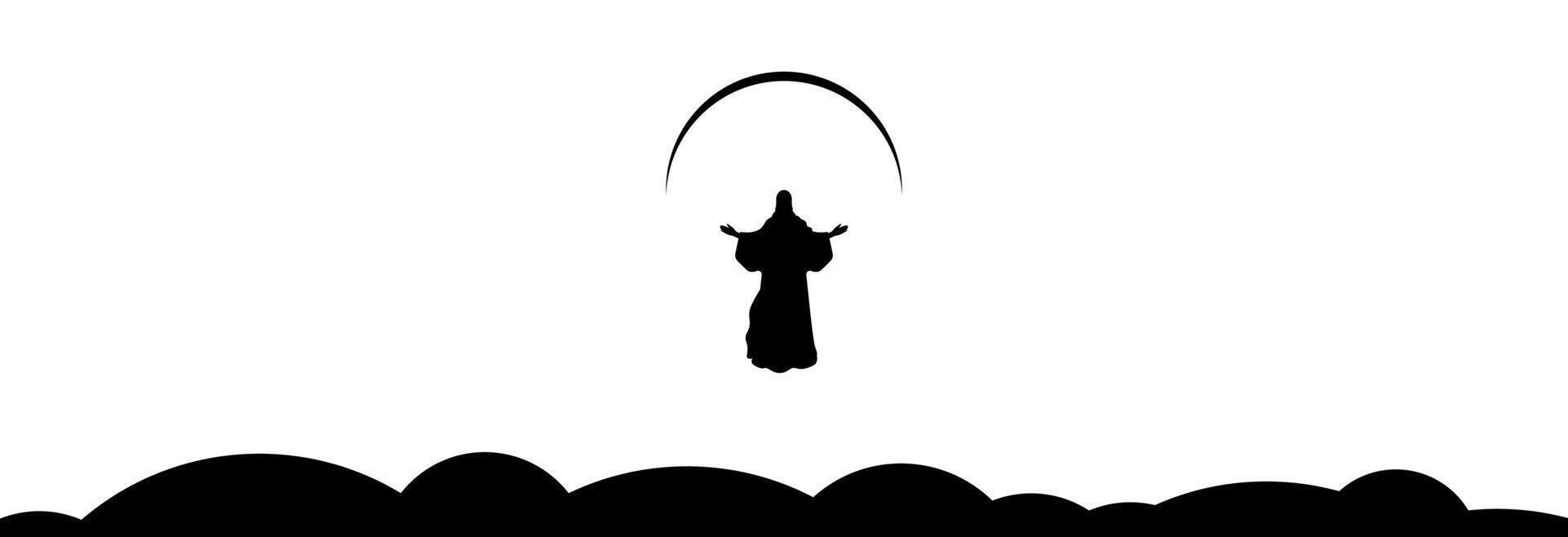 Ascension of Jesus Christ from the Mount of Olives. vector