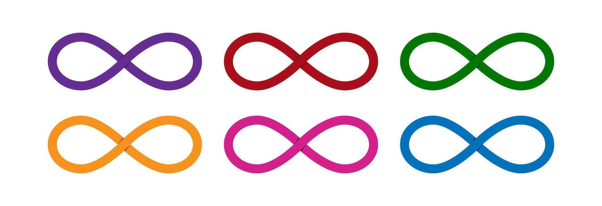 Set of infinity icons. vector