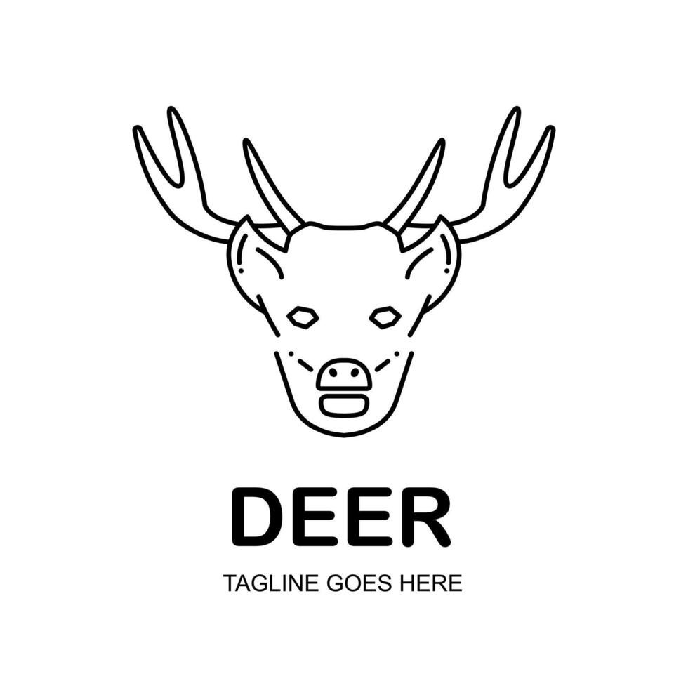 Deer logo in white background. Free vector