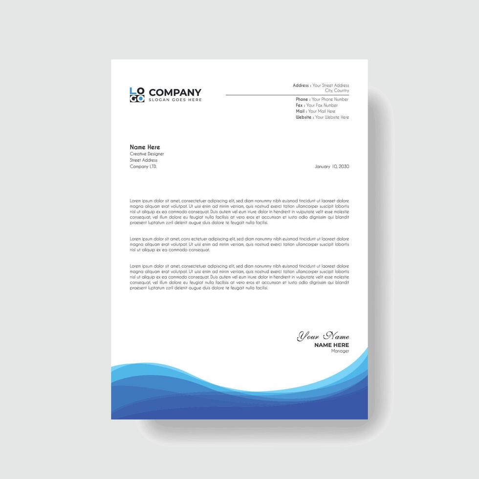 Professional and creative corporate business letter head template vector