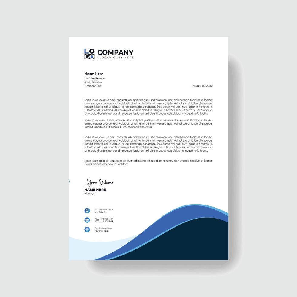 Professional and creative corporate business letter head template vector