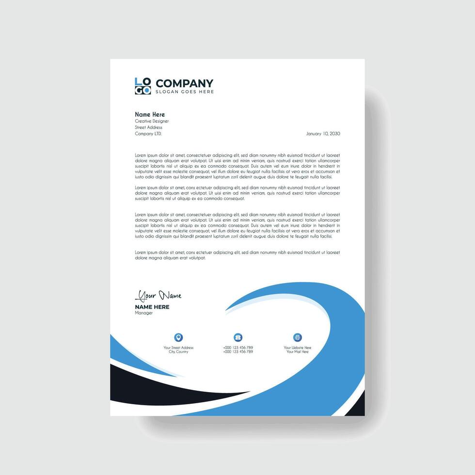 Professional and creative corporate business letter head template vector