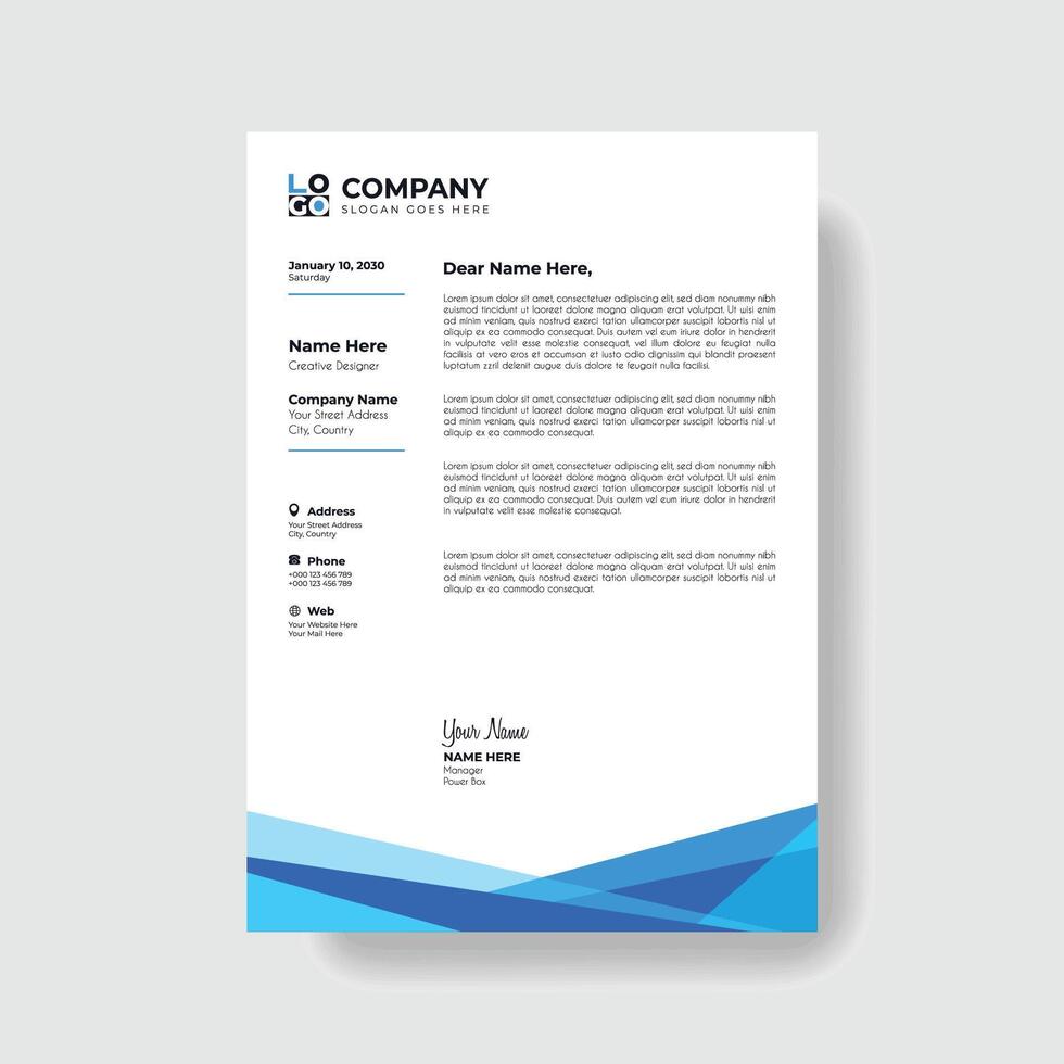 Professional and creative corporate business letter head template vector