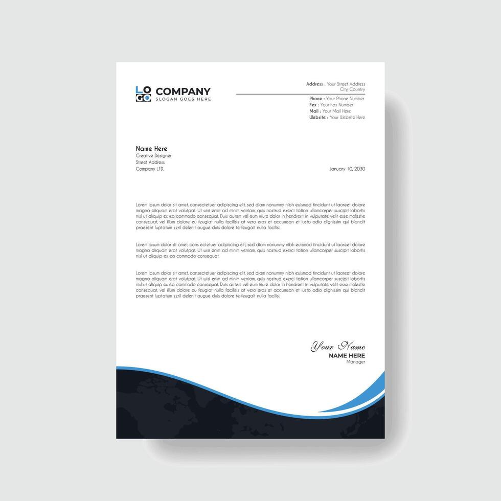 Professional and creative corporate business letter head template vector