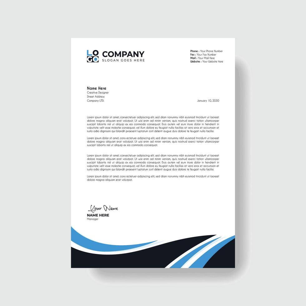 Professional and creative corporate business letter head template vector