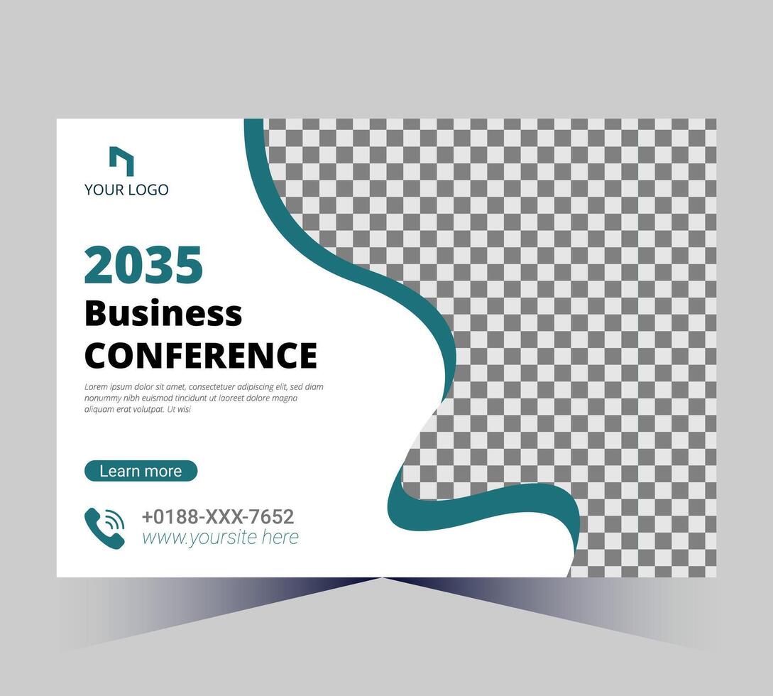 business conference poster template with a checkered background vector