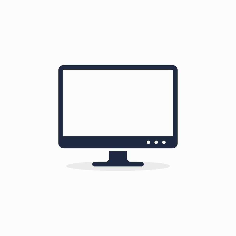 computadora monitor icono. plano ordenador personal símbolo. escritorio computadora vector icono
