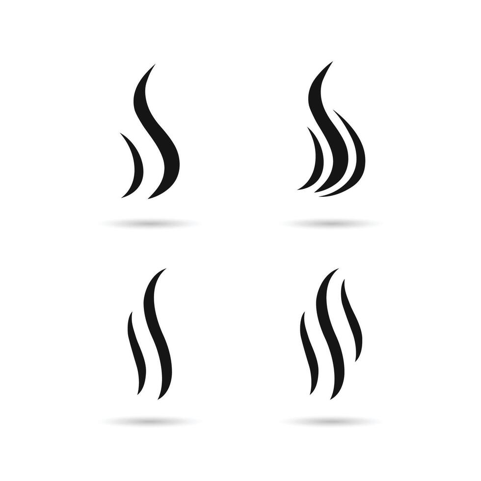 Smoke puff vector icon set. Smoke steam silhouette icon illustration.