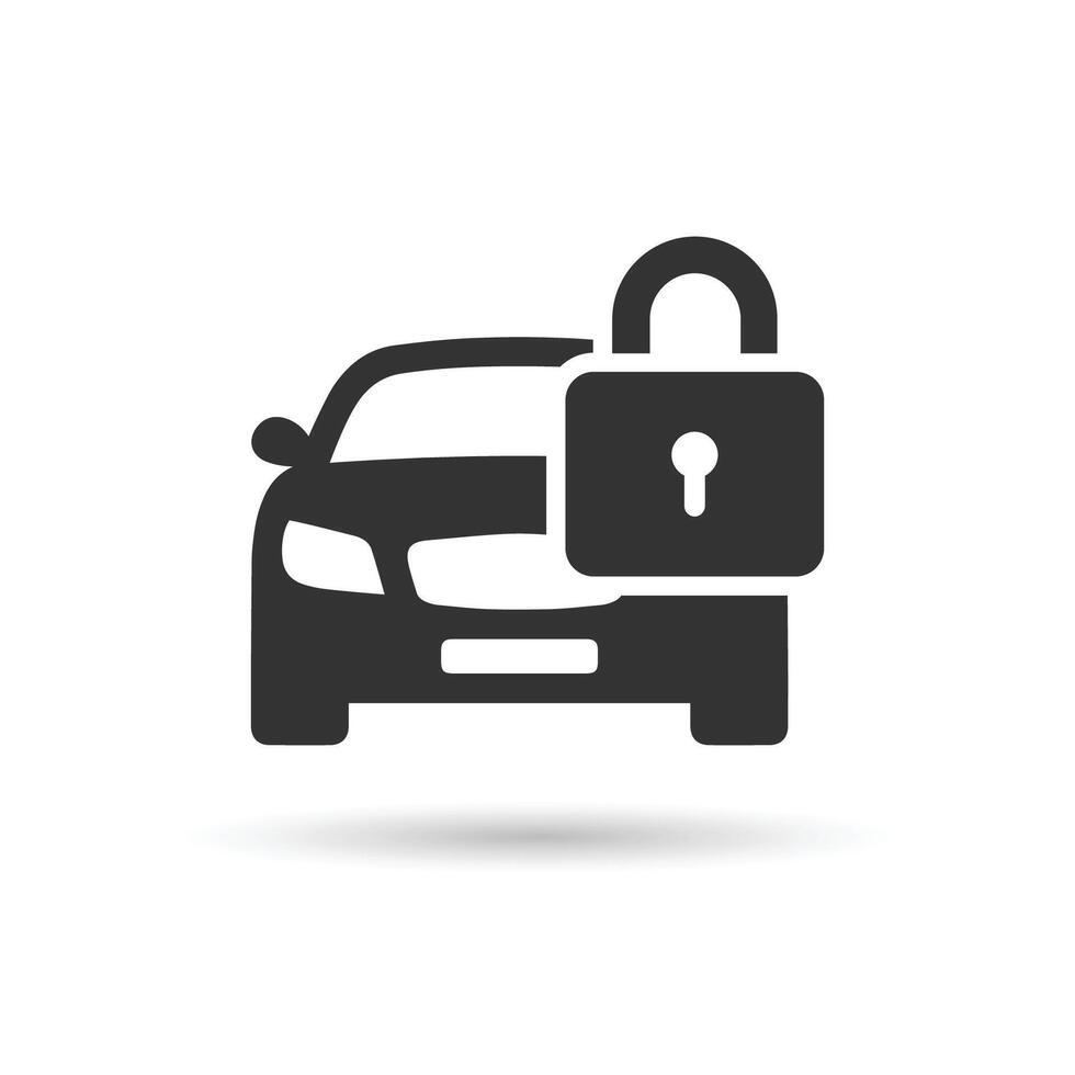 Car lock icon vector. Security service lock icon design. vector