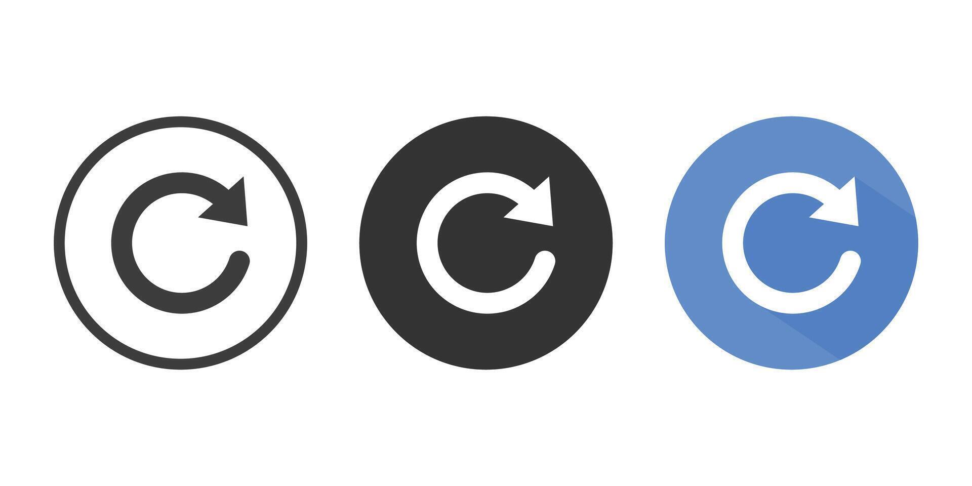 Refresh icon set. Redo symbol. Reload icon vector. Refresh symbol vector