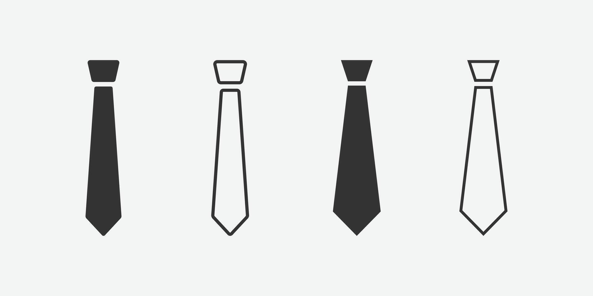Tie icon set vector. Necktie vector icon. Necktie and Tie symbol.